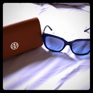 Tory Burch Navy sunglasses with case
